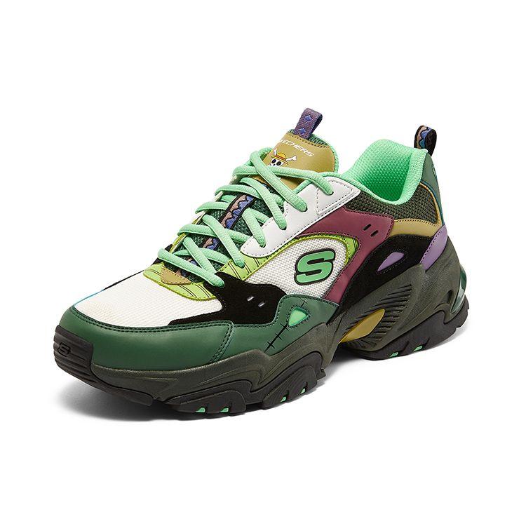 Skechers Stamina V2 One Piece Collaboration Lace-Up Low-Top Dad Shoes Zoro Colorway Men sneaker 894034-BKMT