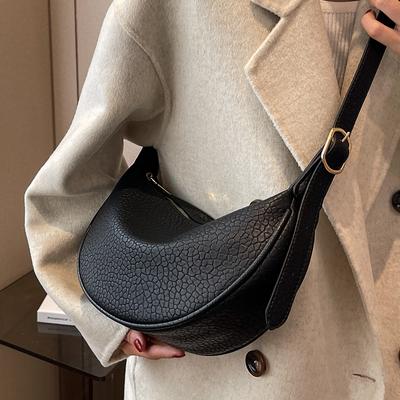 Herbst Winter Damen Umhänge-Brusttasche Textur Weiches Leder Große Kapazität Schultertaschen Vintage Pendeln Handy-Tasche