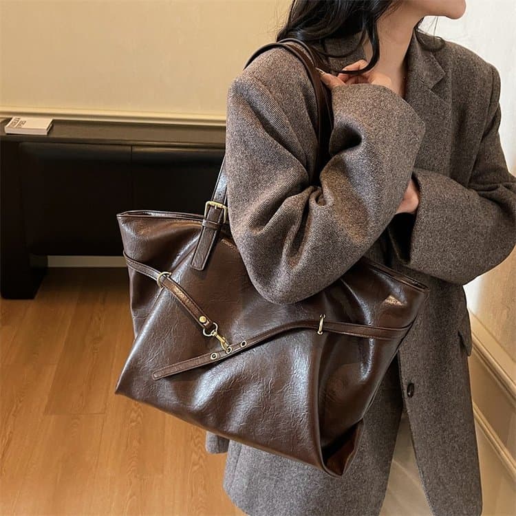 Bolso tote de gran capacidad para mujer, bolso de hombro cruzado
