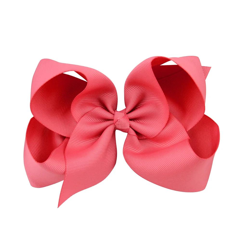BABY BOWS 1Pcs 6inch Solid Colors Grosgrain Ribbon Hair Clips for Girls Large Hairpins Boutique Barrettes Kids Hair Accessories