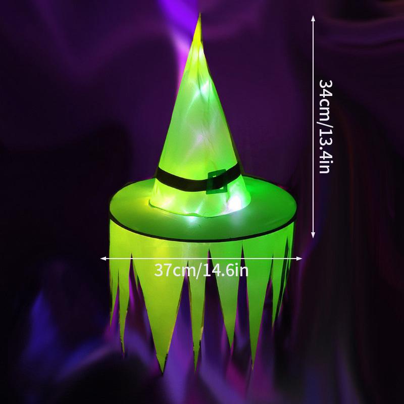 Chapéu de Bruxa LED Decoração Halloweeen Exterior Chapéu LED Bruxa Cosplay Dia dos Mortos Mexicano Festa Bola Mago Cosplay Para
