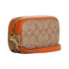 Coach Jamie 18 Classic Presbyopic Zipper, Coated Canvas and Leather, Camera Bag, Coin Purse, Clutch, Small Size, Women's Light Brown