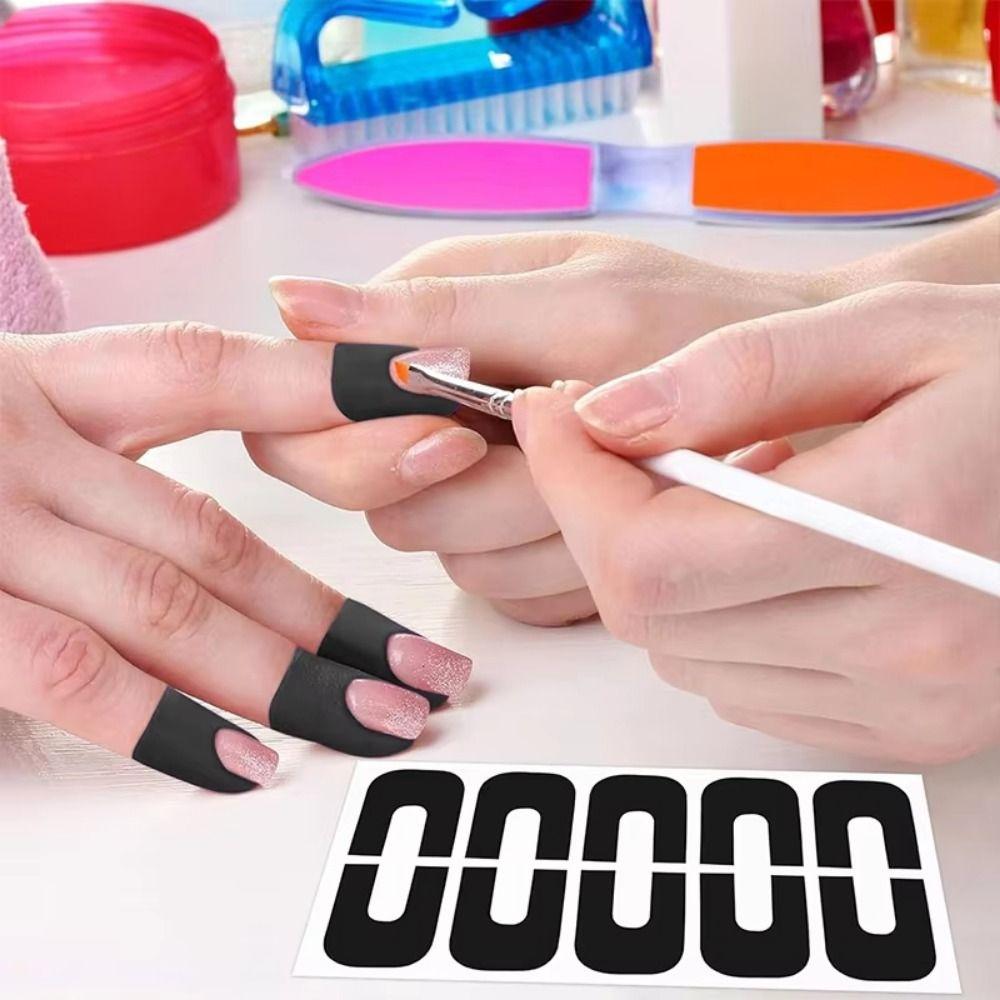 100Pcs Reusable Nail Polish Stickers U-Shape Anti-Overflow Tape Manicure Tool