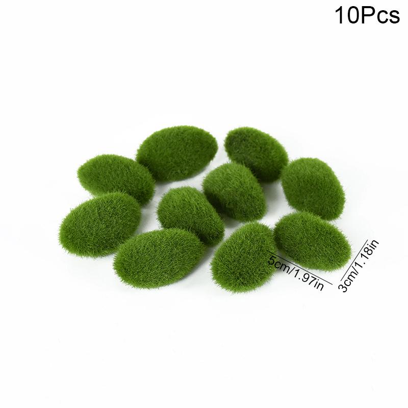 

10 шт. Искусственный мох, камни, шар, поддельное зеленое растение для украшения дома, сада, цветочного горшка, микроландшафта, поделки своими руками