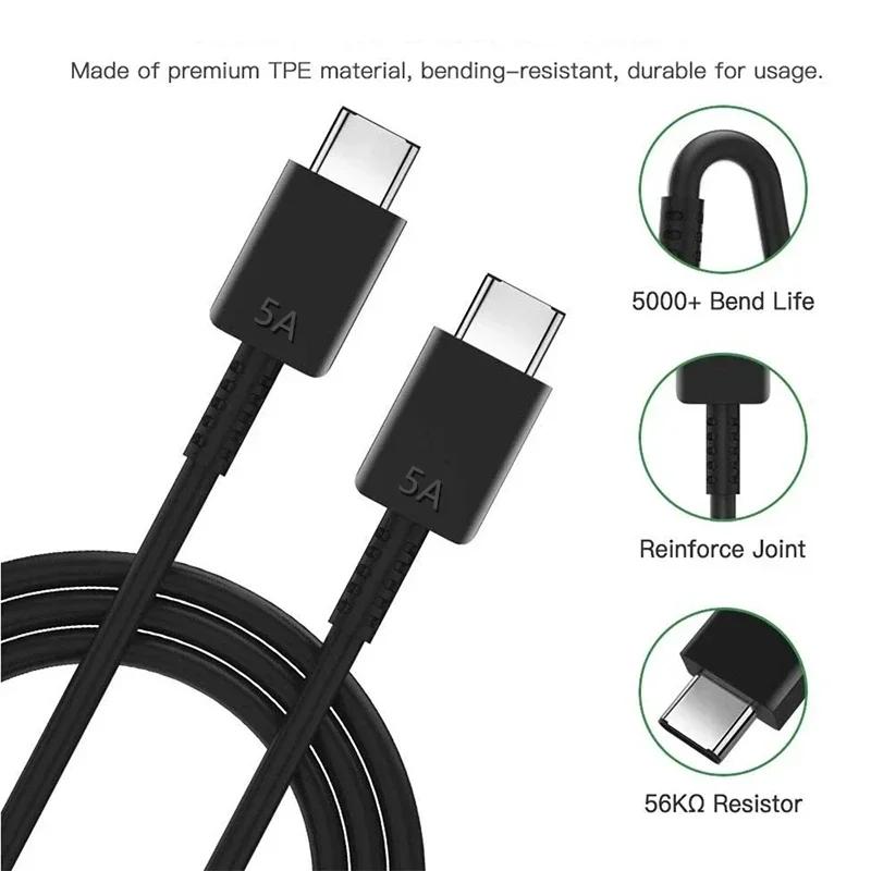 45W PD USB-C Fast Charger for Samsung S22 S23 S24 Note 20 A52 A53 A54 Z Flip 3 4 5 5A Type C Super Quick Charge Cable 1m 1.5m 2m