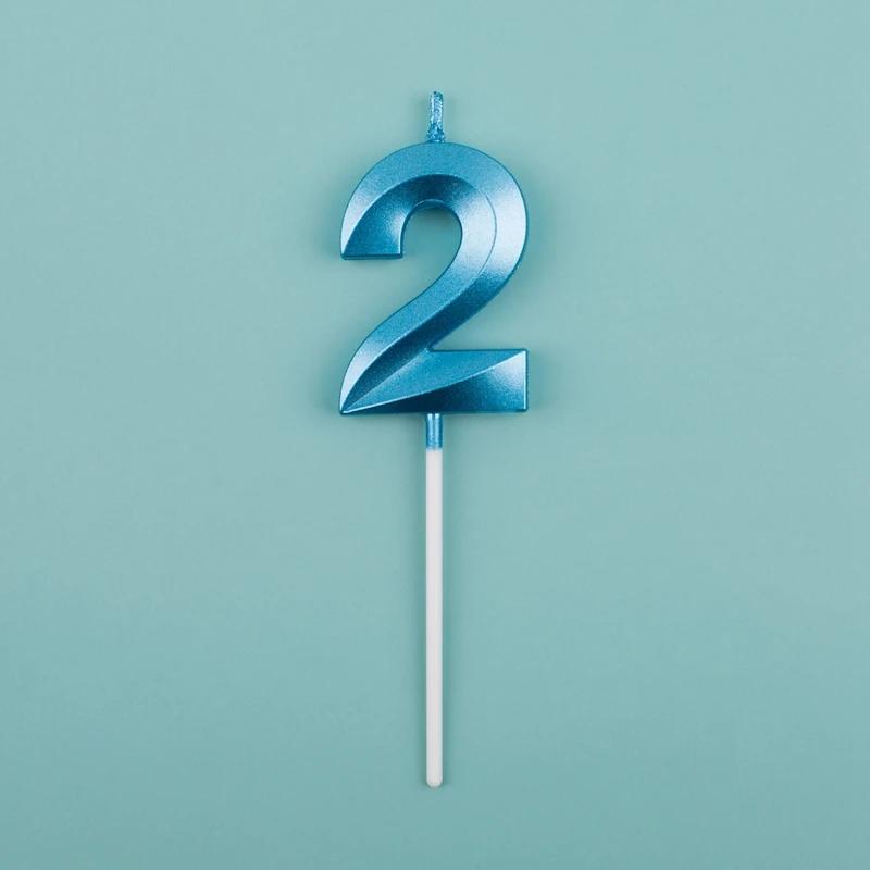 Pink Blue Digital Candle 0-9 Number Birthday Candles Cake Dessert Insert Decoration Baby Shower Anniversary Day Cake Decor