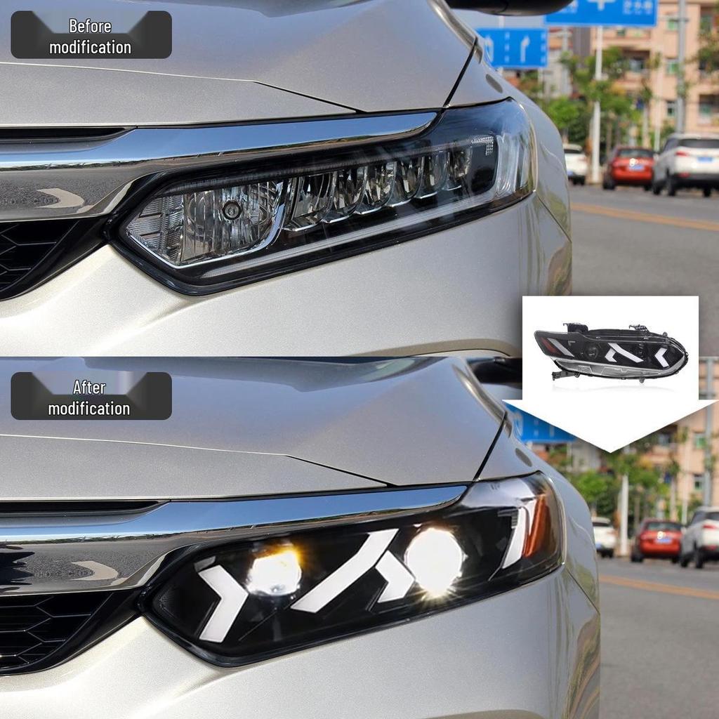 19-22 Honda Inspire Headlight Assembly: Lamborghini-Style LED DRLs & Flowing Turn Signals