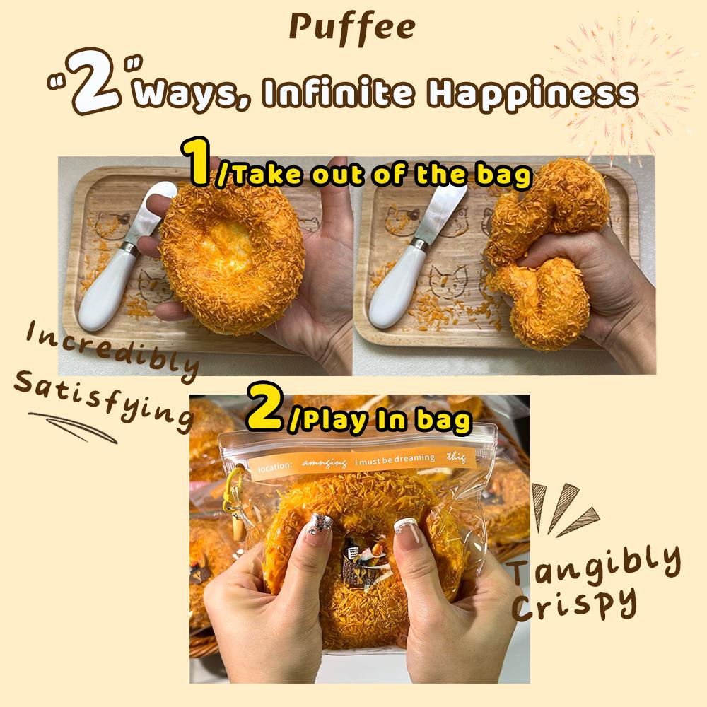 Bagel Food-grade Silicone Squishy, Creamy Soft Adhesive Toy, Taba Squishy, Happy Game Pinching Bread, Strawberry, Crunch, Crispy