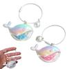 1/2/3Pcs Key Chain Faux Pearl Whale Shape Charm Keychain with Bangle Bags Backpacks Key Holder Decorative Bag Accessory