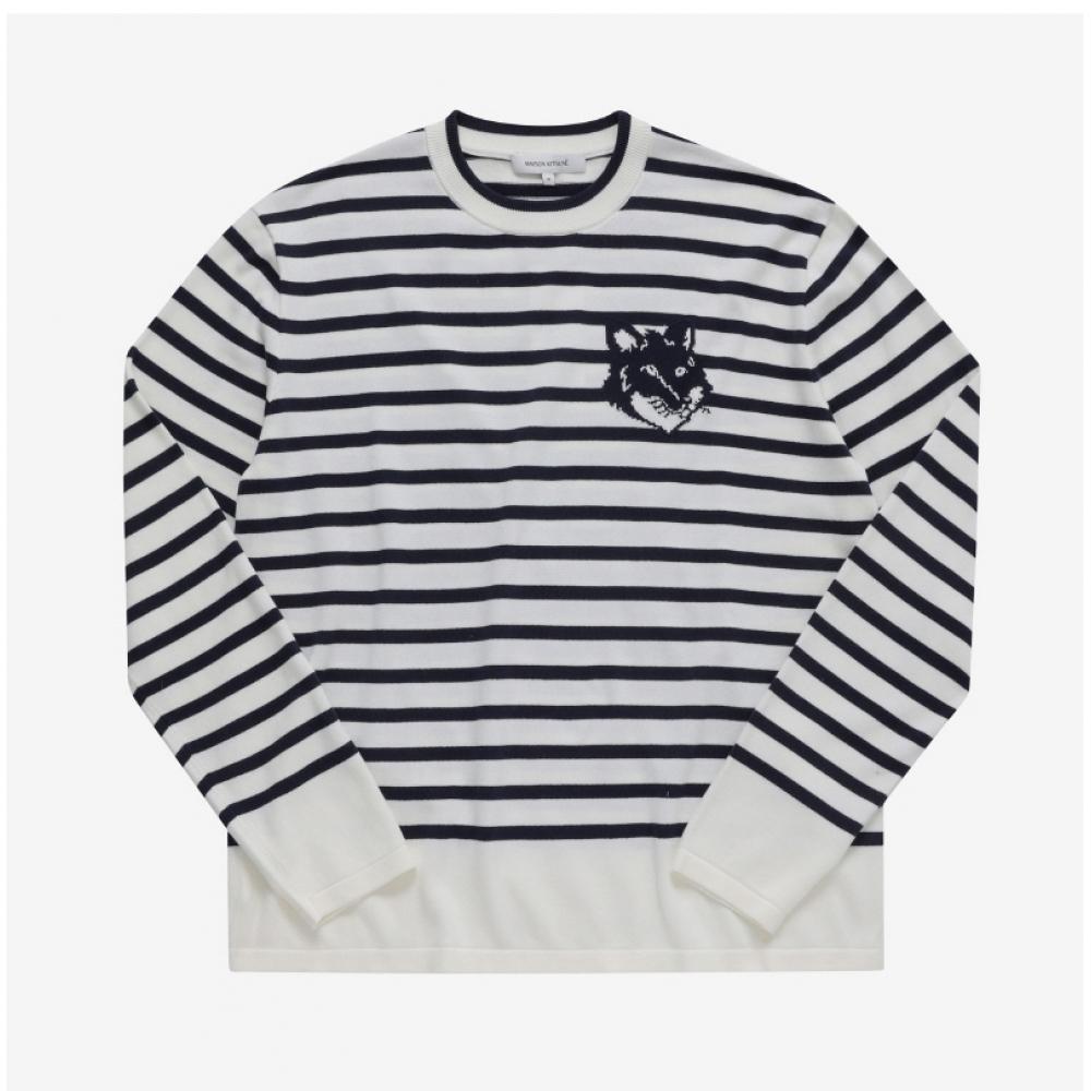 MaiSon KitSune Mm00803kt1102 S492 Fox Head IntarSia Stripe Men S Knit