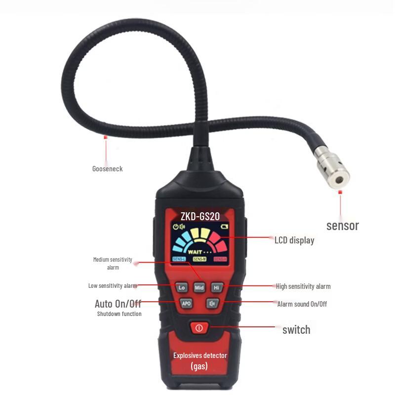 Zhongkedun Portable Explosive and Flammable Gas Detector CN plug (adapter included)
