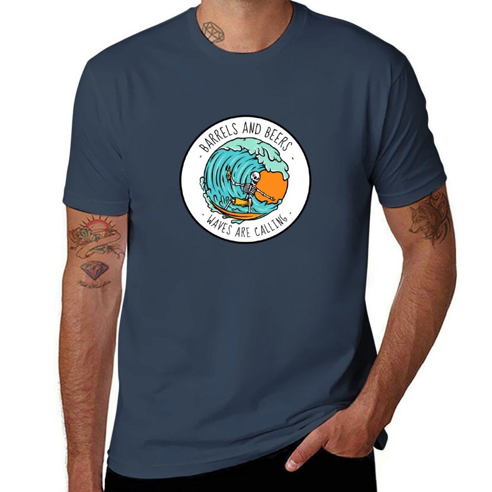 Barrels and Beers the Waves are Calling TShirt Daily Wear Print TShirt S