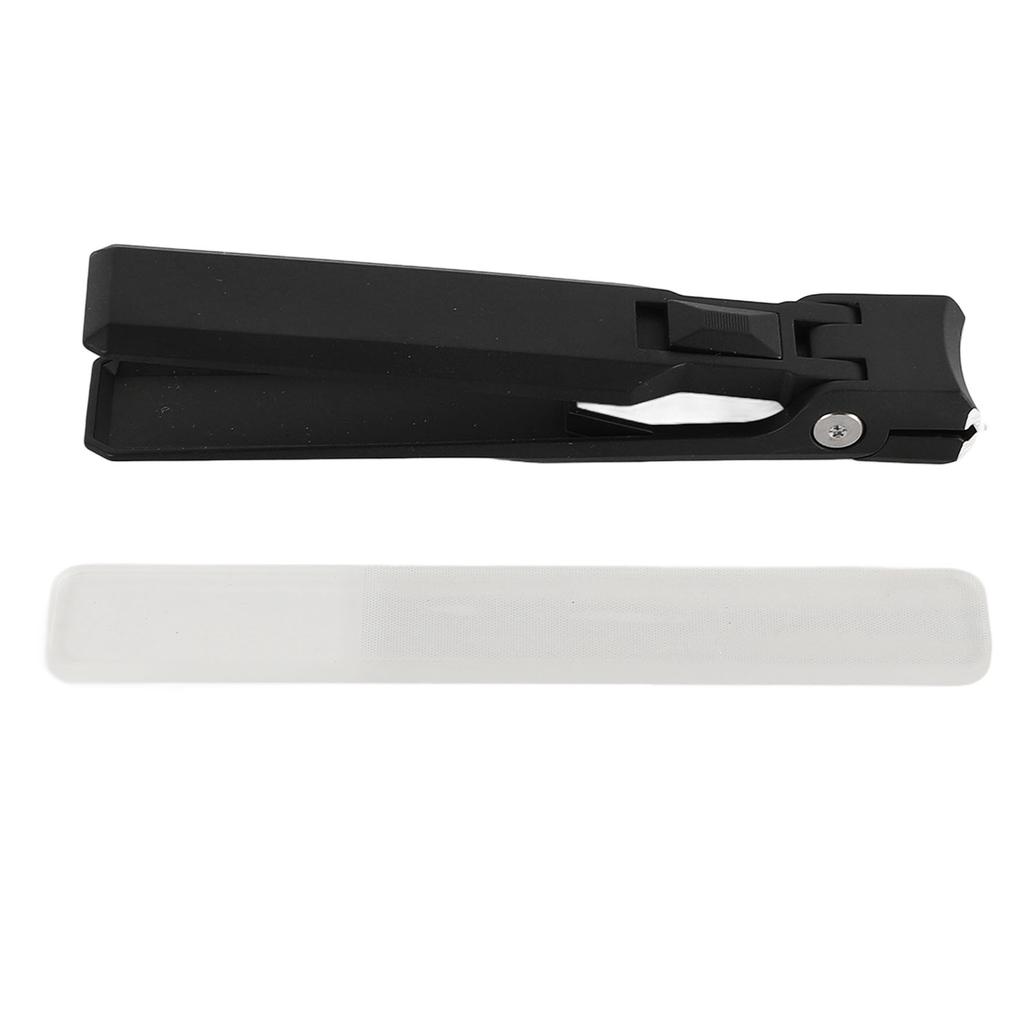 Nail Clipper with File Black Ultra Thin Stainless Steel Large Flat Toenail Clipper for Fingernail To