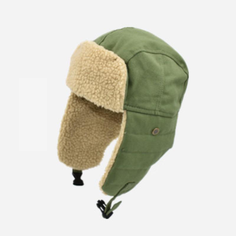 

Шапка Thunderclap для мужчин и женщин, зимняя, для защиты ушей, хлопковая, теплая, для езды на велосипеде, пилота, байкера One Size армия зеленый