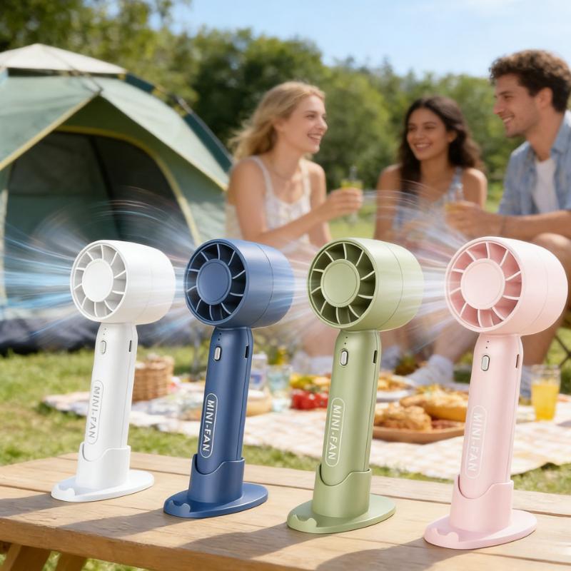 Portable 2 In 1 Mini Handheld Fan with Phone Holder USB Rechargeable Cooling Fan for Student Dorm Office Outdoor Summer Travel