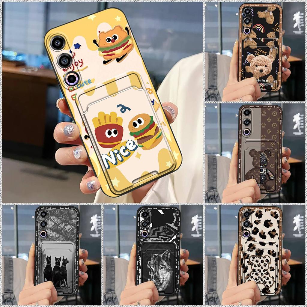 Fashion Design Silicone Phone Case For Meizu 21 Cartoon Cute Anti-knock Back Cover Durable Shockproof Card sleeve TPU