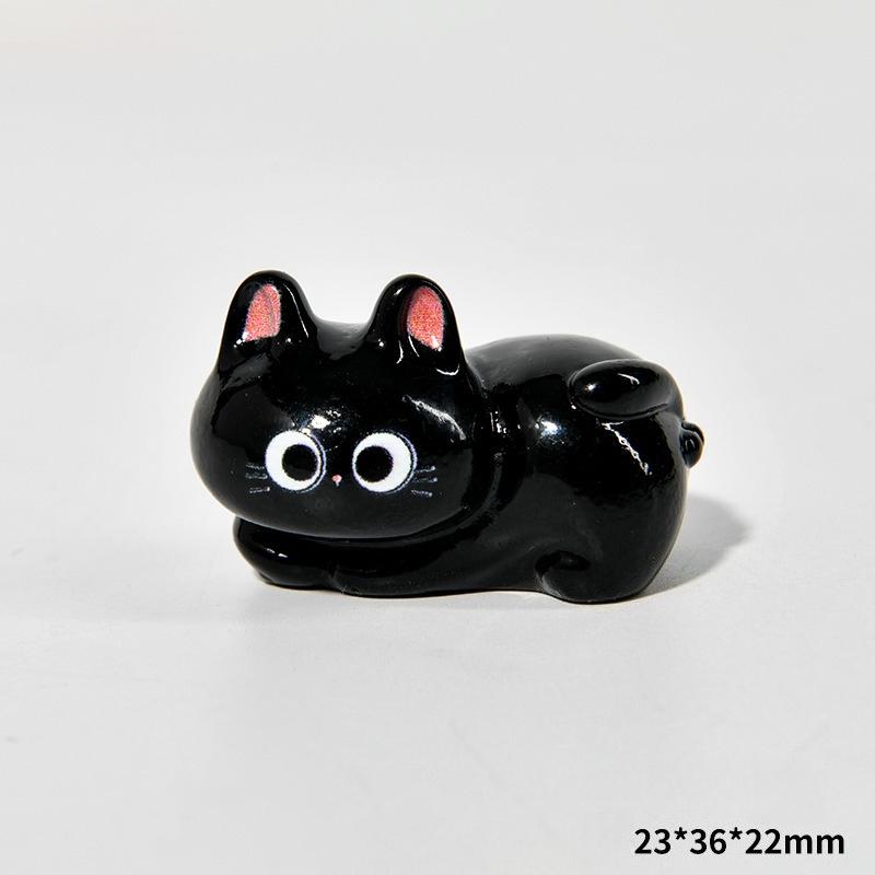 2 Stück Cartoon Harz Niedlich Korn Luo Xiaohei Zhanji Kleine Schwarze Katze Tier Dekoration Kreativ Schreibtisch Auto Kleine Dekoration Handwerk