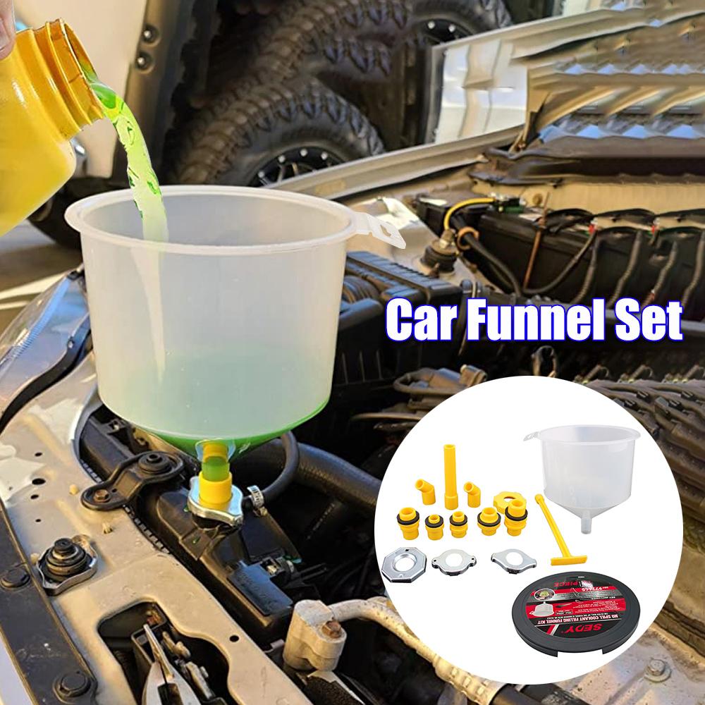 15Pcs/Set Funnel Spout Coolant Filter Filling Kit Brake Bleeder Car Oil Change Fuel Hand Pump Tools Truck Motorcycle Accessories 7