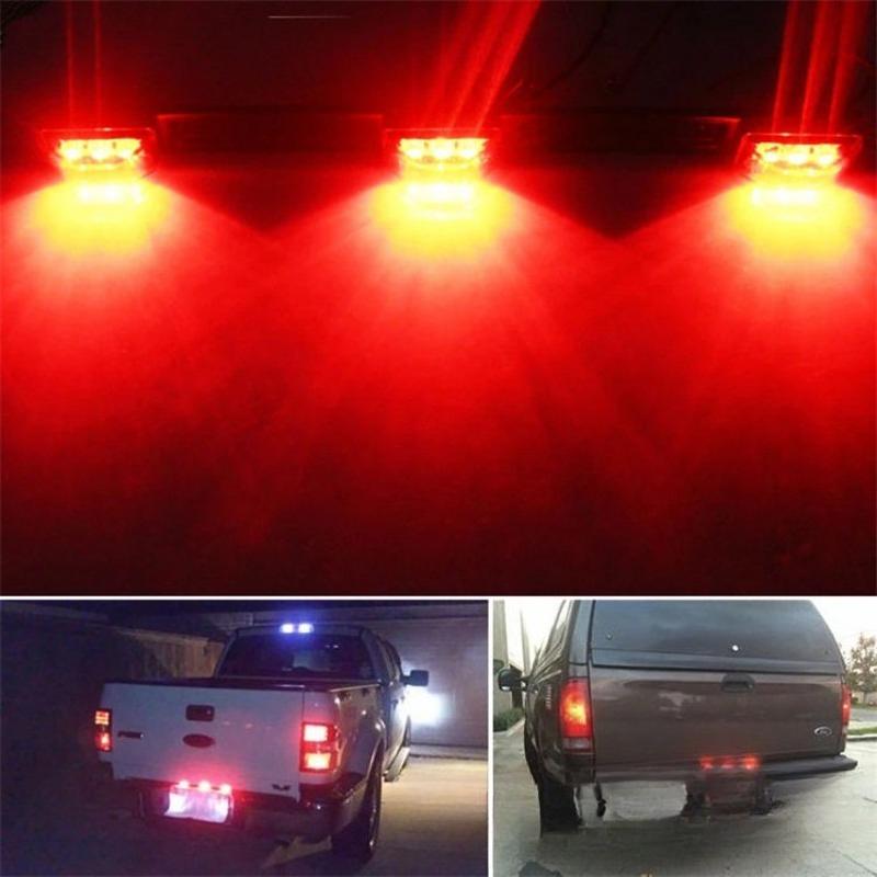 12V 15" 9LED Car Side Marker Signal Lamp Universal Warning Light Indicator Pickup Truck Rear Tail Light Bar Red Bracket Light