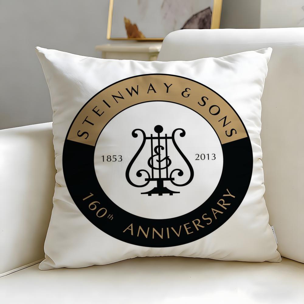 Classic Brand Steinway  Sons Cushion Cover Soft  EasyWash Pillow Case  Versatile for Couch Bed Travel and Office