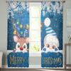 Christmas Red Santa Claus Elk Ball Lantern TCurtains For Living Room Bedroom Kitchen Decoration Window Tulle Curtain