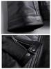 CNPLOPANSS Genuine Leather Motorcycle Sheepskin Cowhide Leather Rider Business Solid Cold Weather Plus Size Men's Jacket, Jacket, Jacket, Leather,