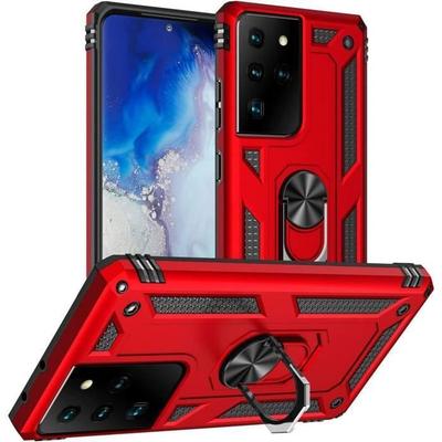Protective Case - PROSHOP - for Samsung S21 Ultra - Red - Shockproof - Anti-Scratch