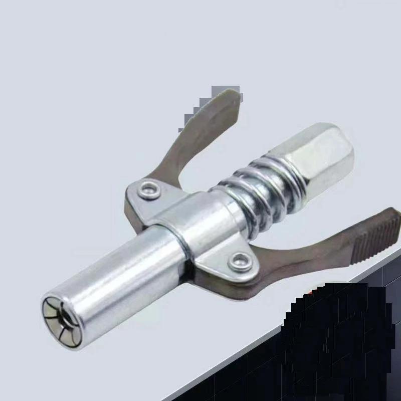 1PC Grease Tool Coupler Heavy-Duty Quick Lock and Release Double Handle Stainless Steel Leak-Free Grease Tool Tip