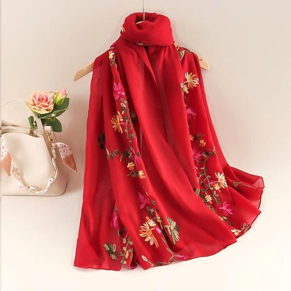 Literary National Style Long Scarf Spring Summer Travel Sunscreen Shawl New Women's Scarves Gift