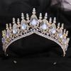 DIEZI New Gift Baroque Luxury Opal Crystal Crown For Women Girls Wedding Elegant Luxury Princess Tiara Party Hair Dress Jewelry