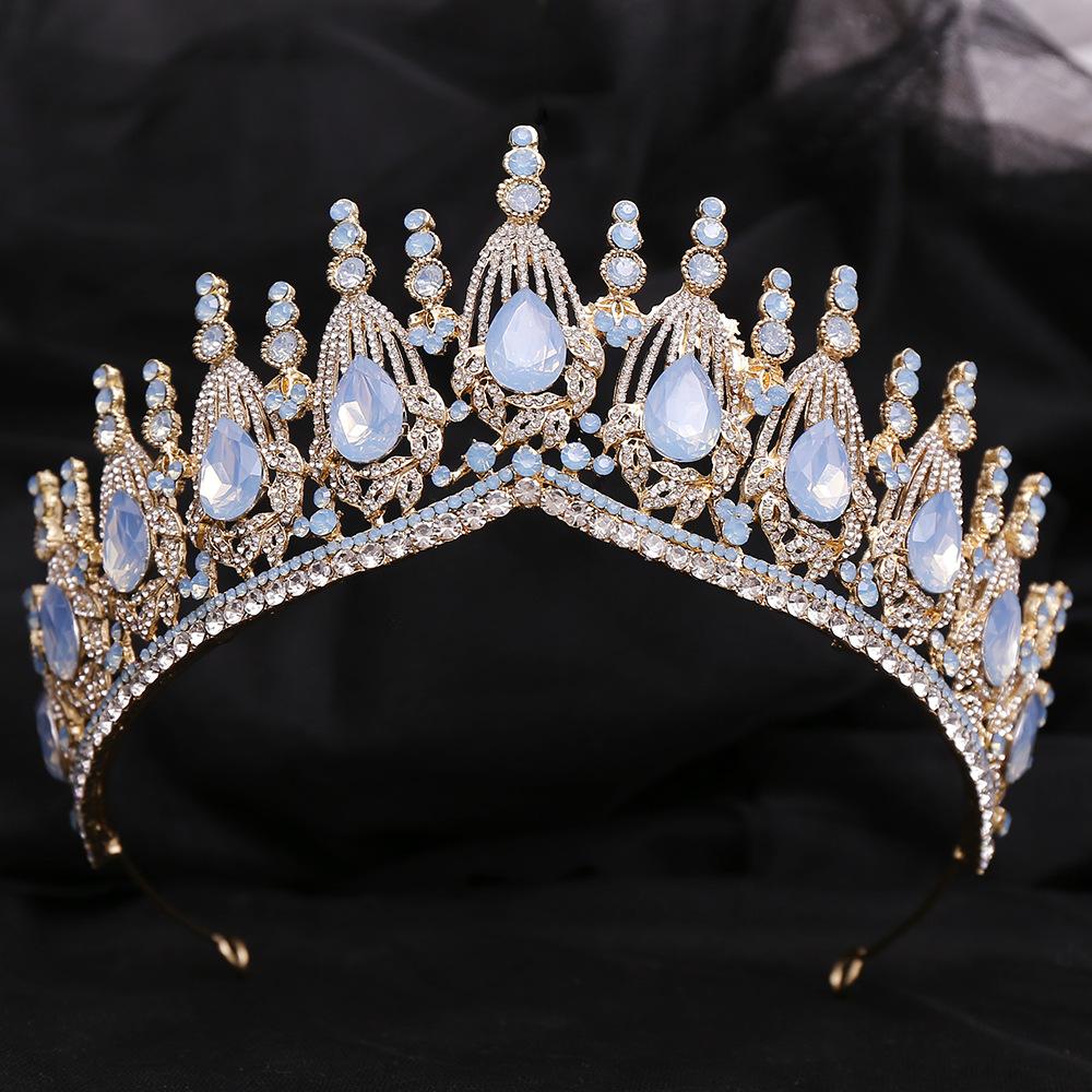 Atmospheric Wedding Headwear Large Crown Baroque New Retro Rhinestone-encrusted Hair Accessories Bridal Crown