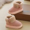 Girls Snow Boots Winter New Children's Short Boots Baby Fleece Thickened Warm Medium and Small Children Little Girl Cotton Shoes Bag Heel