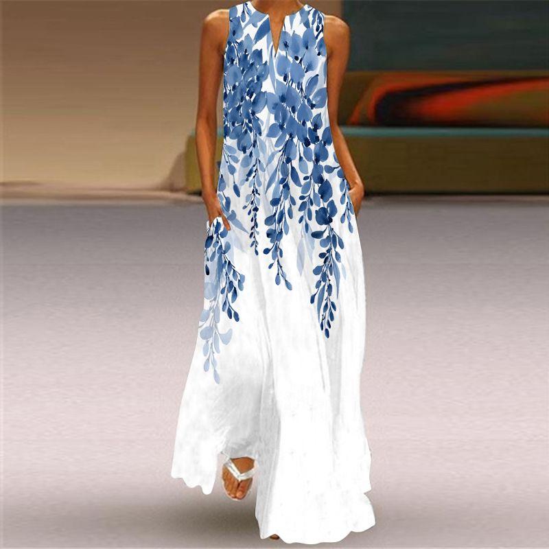 Dress Women 3D Print Peacock Dragon Big Elephant Horse Tiger Lion Animal Pattern Sleeveless Maxi Dress