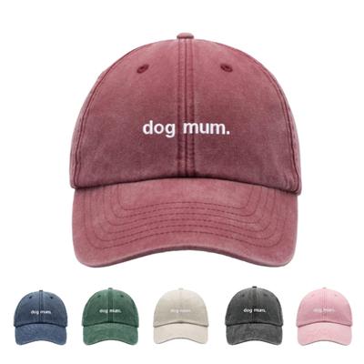 1pc "dog Mum. " Vintage Washed Baseball Caps,Unisex Dad Hat Low Profile Adjustable Suitable for Outdoor Sports Holiady Party