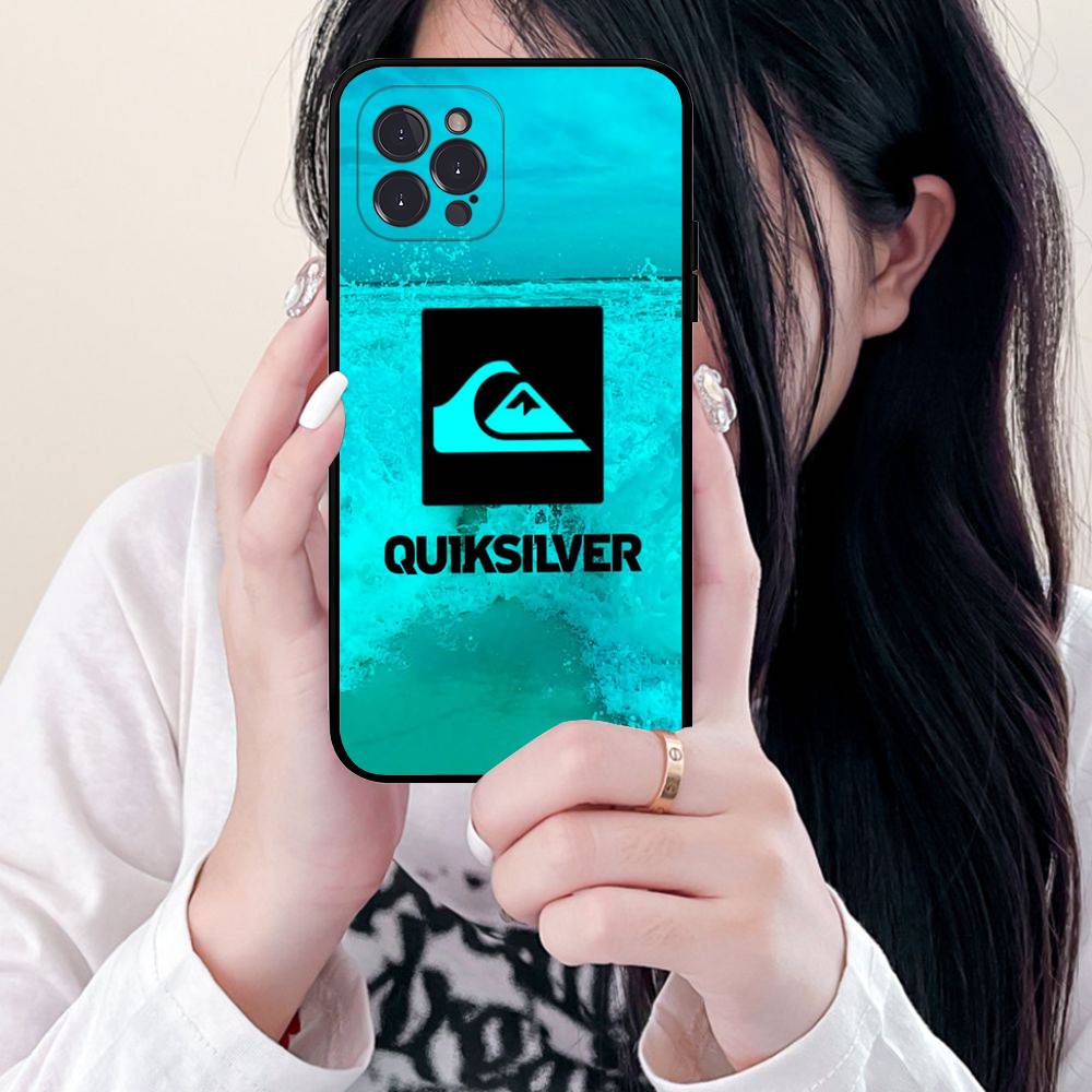 Q-QuiksilverS LOGO Phone Case For IPhone 17 16 15 14 13 12 11 Pro Max Plus Mini Soft Black Cover