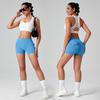 Dámské nákladní jógové šortky s vysokým pasem, design Broskvový zadek, kapsy, 3 body, Šortky na cvičení, Pocit nahoty, Vysoce elastické, Rychleschnoucí, Běžecké šortky