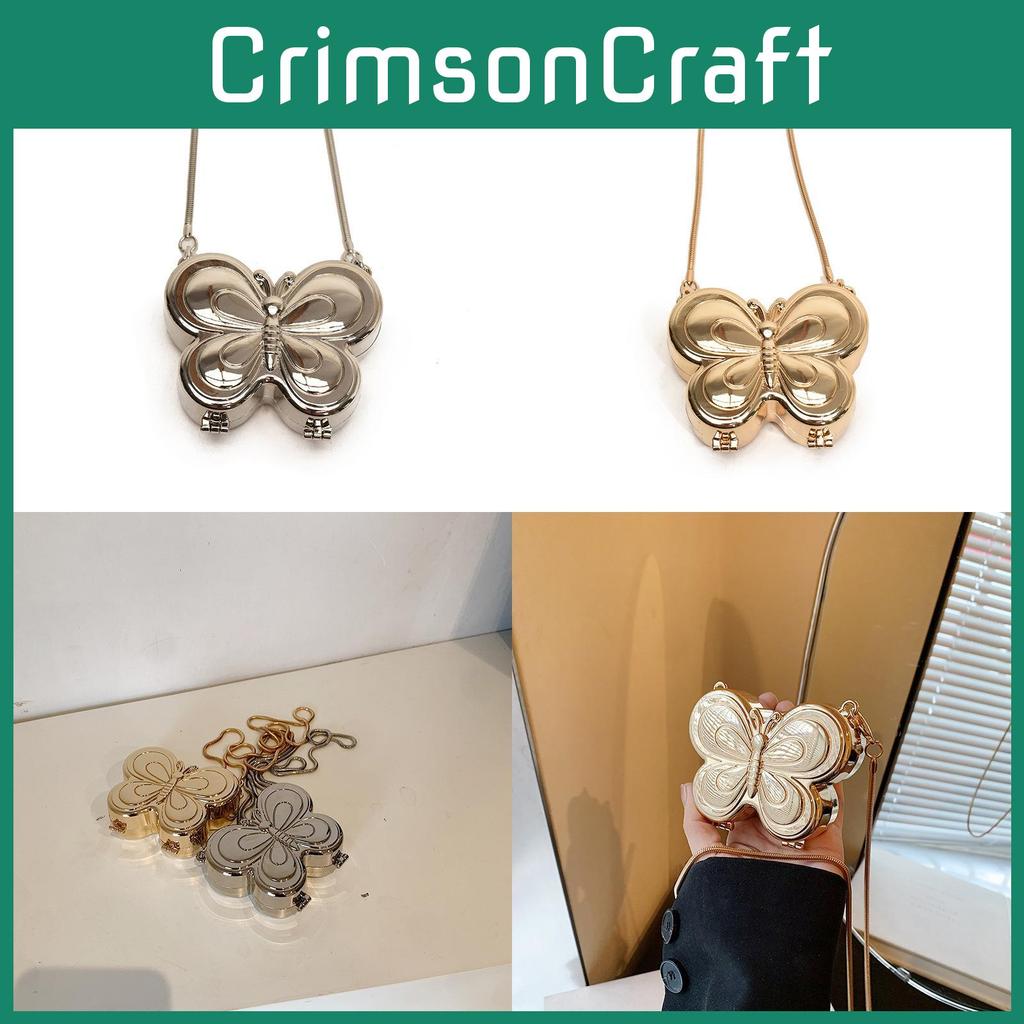 Elegant Butterfly Shaped Evening Clutch Bag In Silver And Gold For Trendy Fashionistas