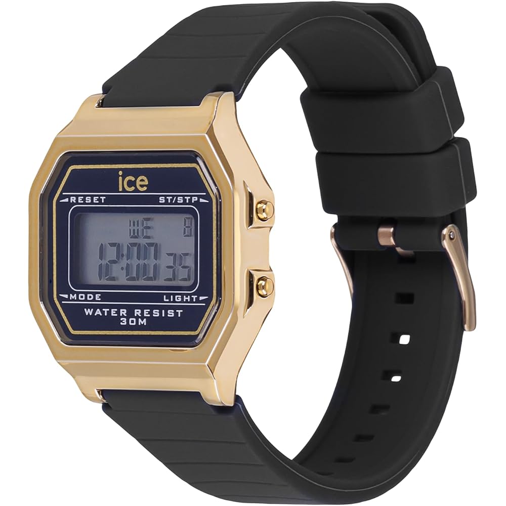 Ice Watch ICE Digit Retro Digital Watch Black Gold Small Women's