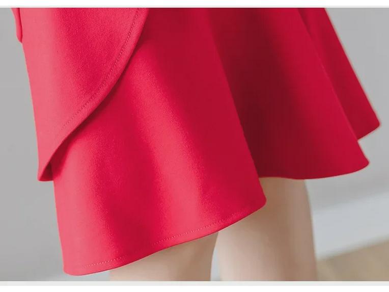 2022 Elegantní volánová bodycon sukně pro dojíždění se zipem, plus size, elastický střih