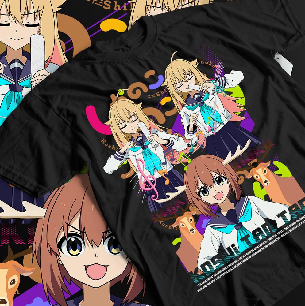 Shikanoko T-shirt Nokonoko Koshitantan Anime Girl Gift Shirt All Size