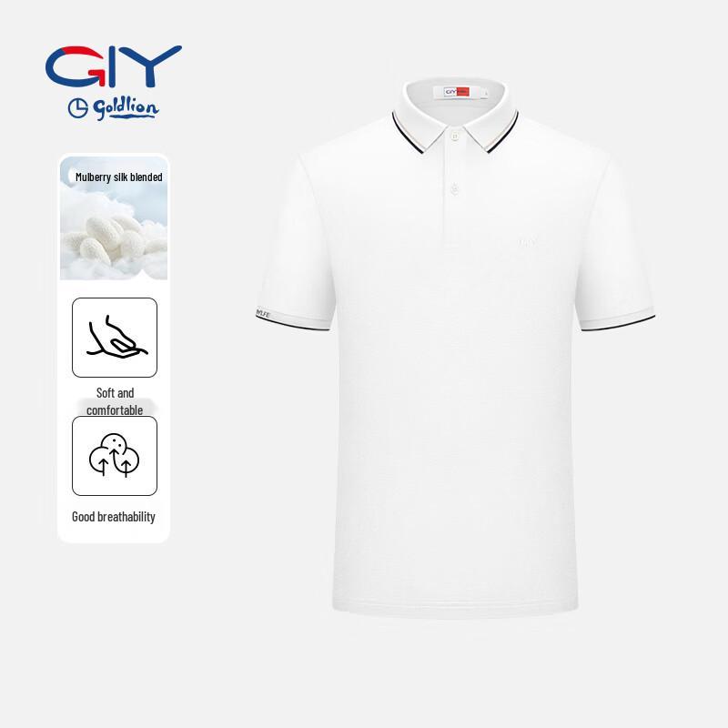 Goldlion GY Men s Mulberry Silk Blend Short Sleeve Polo Shirt 3XL