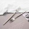5 ks Matná stříbrná jídelní sada 18/10 Nerezová ocel Luxusní sada příborů Nádobí Nůž Dezertní vidlička Lžíce Sada příborů Vhodné do myčky nádobí