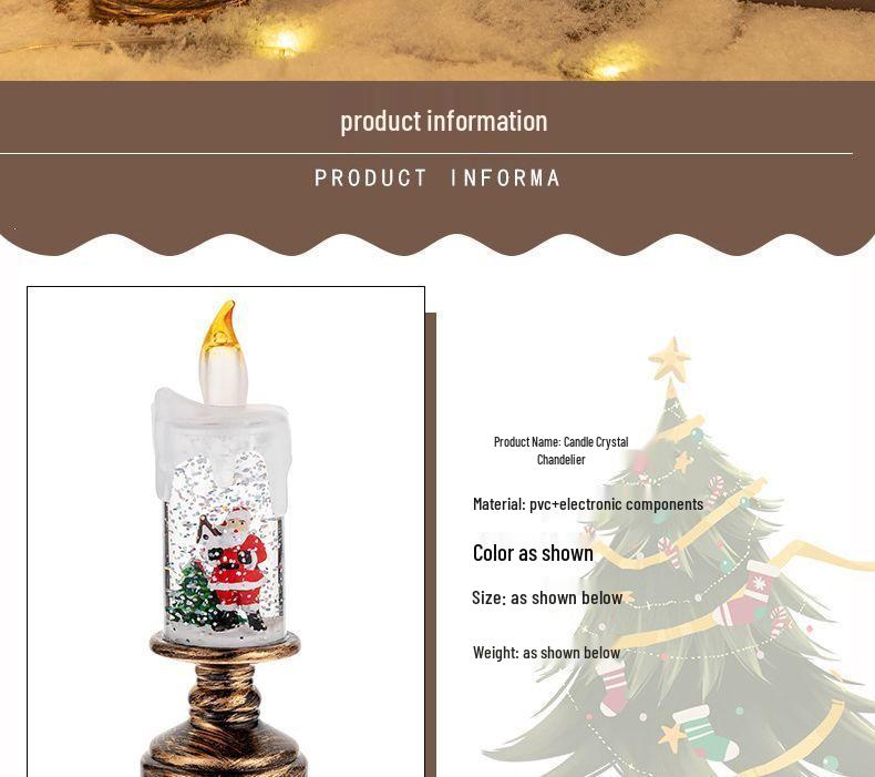 Christmas Candle Night Light Tabletop Ornament - Luminous Scene Decor & Gifts