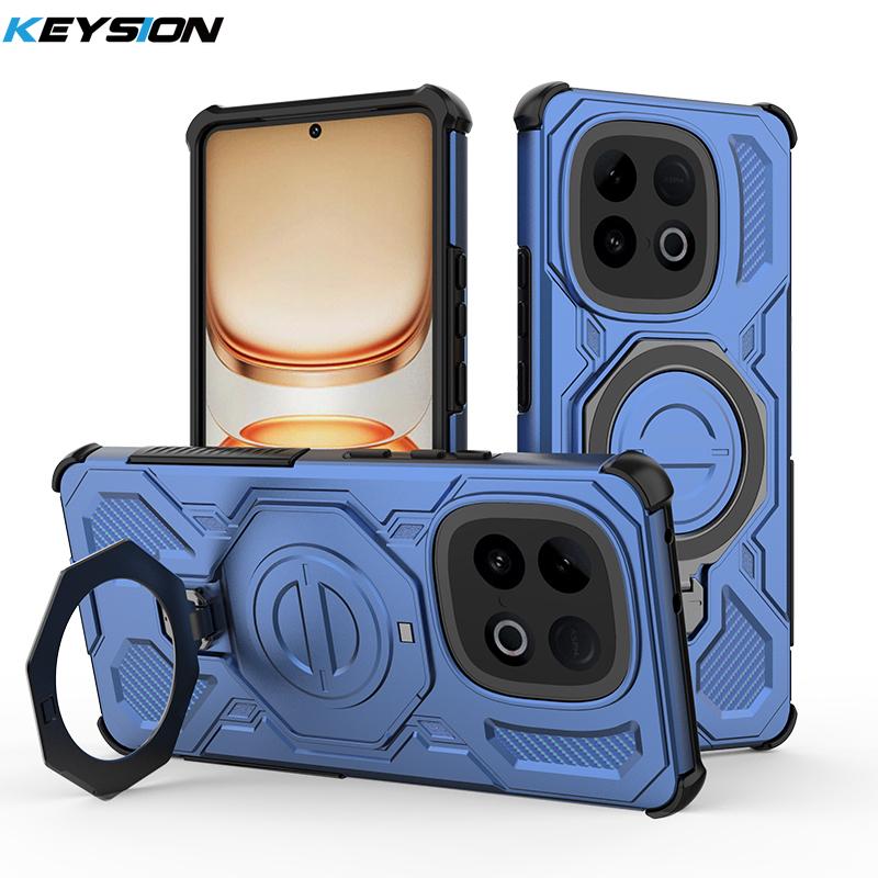 

KEYSION Shockproof Magnetic Case for IQOO Z10 Turbo Pro 5G Upright Live Metal Ring Stand Phone Back Cover for IQOO Z10 Turbo 5G for IQOO Z10 Turbo Pro
