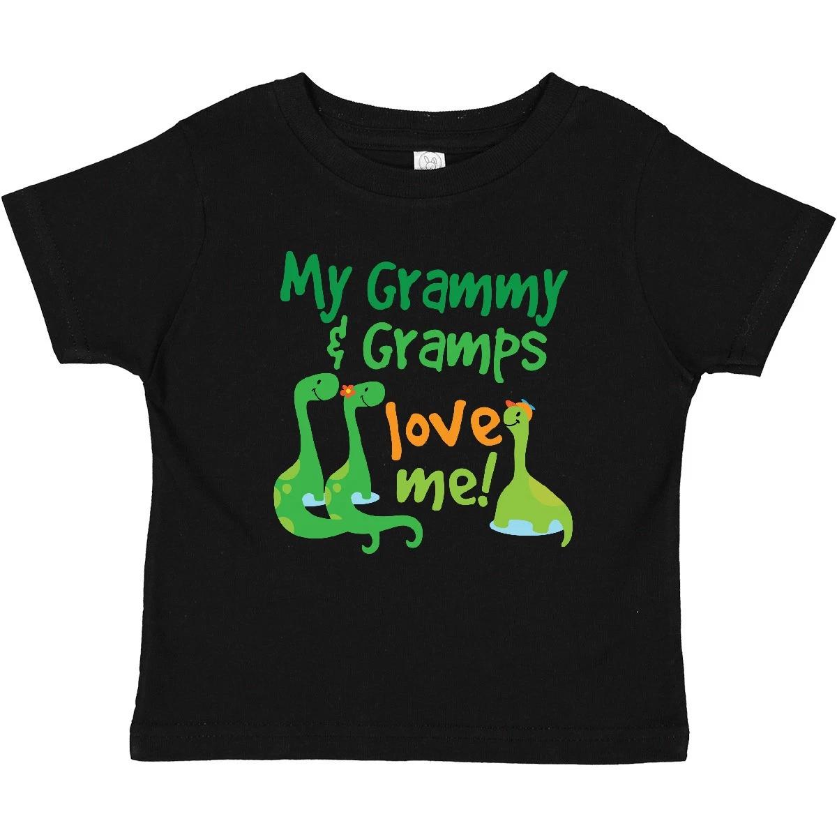 Inktastic My Grammy And Gramps Love Me Grandson Baby T-Shirt Grandchildren Boy 100