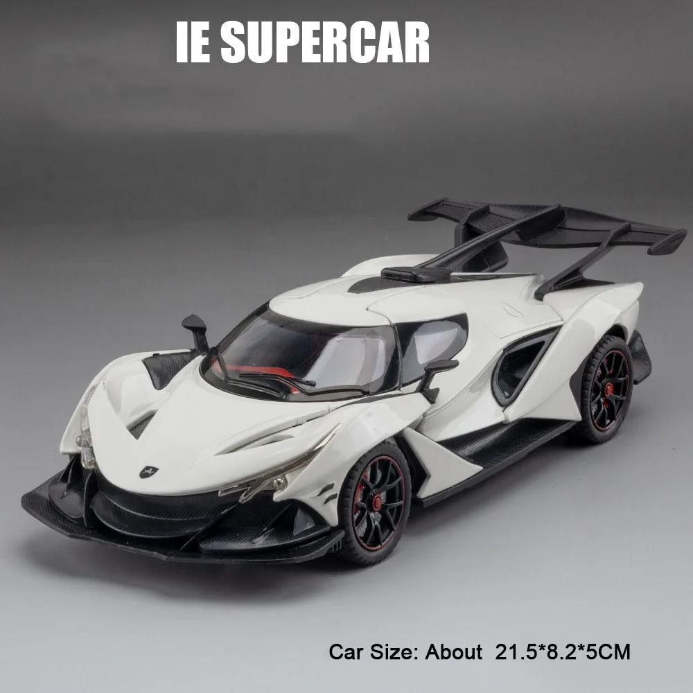 1:24 Scale Apollo IE EVO Super Car Model Toy Sound Light Pull Back Alloy Diecast Doors Opened Models Kids Home Decoration