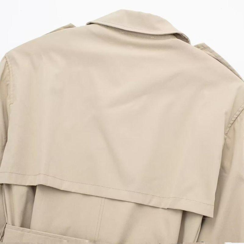 Kaslead New Arrival Women's Fashion Style Stylish Simple and Versatile Casual Double Breasted Belt Trench Coat Outwear
