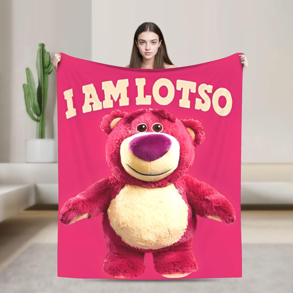 Lotso Cartoon Blanket Soft Warm Aesthetic Plush Bedding Throws For Bedroom Picnic Flannel Bedspread Bed Cover