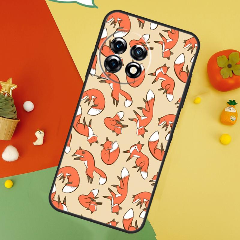 Cartoon Foxes Animal Case For OnePlus Nord 5 CE 2 3 4 Lite N20 N30 OnePlus 15 13 12 11 10 10T 12R 13T 13R Cover