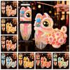 Cartoon Lion Dance Lantern Ancient Chinese Style Luminous Lantern Portable Lantern  Spring Festival